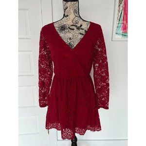 Abercrombie & Fitch Red Lace Dress Sz S